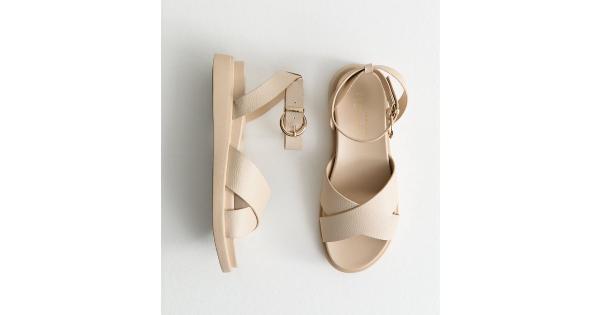 Black And White Crossover Sandals