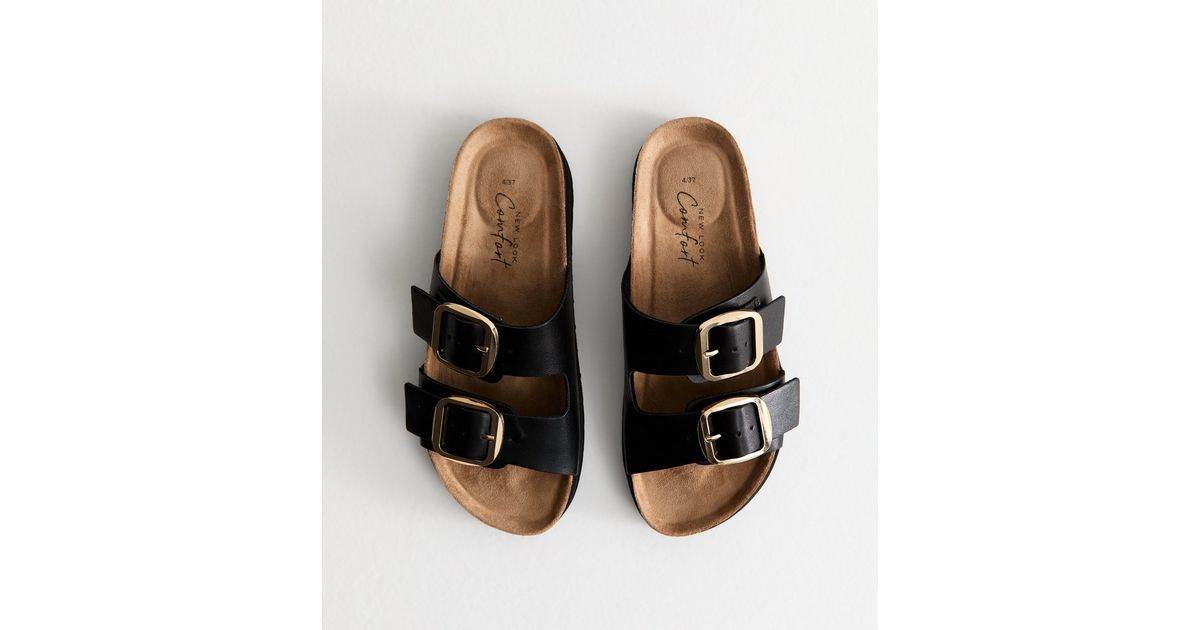 Faux Leather Strap-On Sandals