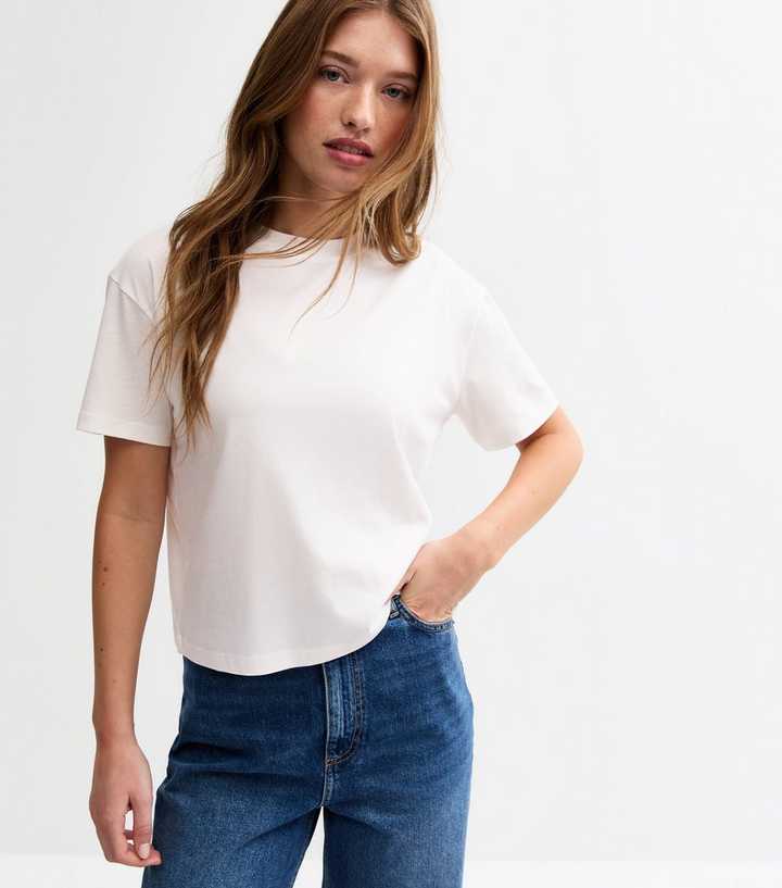 Cream Boxy Fit T-Shirt