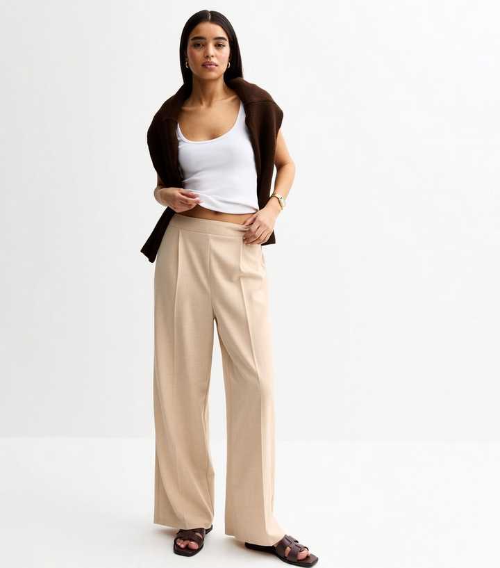Stone Pull On Tailored Trousers