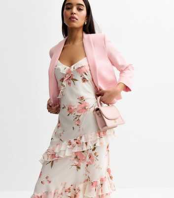 Light Pink Cropped Blazer Jacket