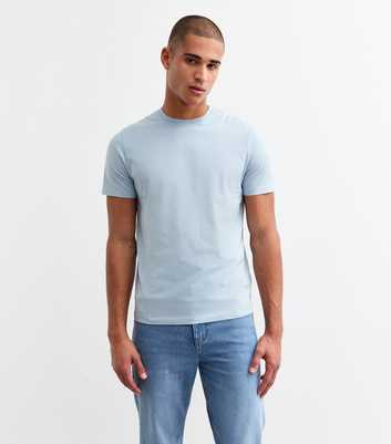 Pale Blue Regular Cotton T-Shirt