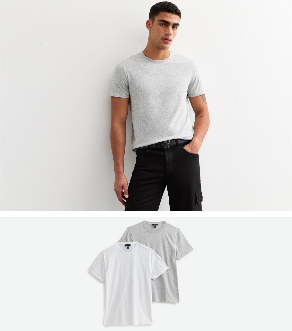 Men's 2 Pack of Multicoloured Cotton T-Shirts New Look