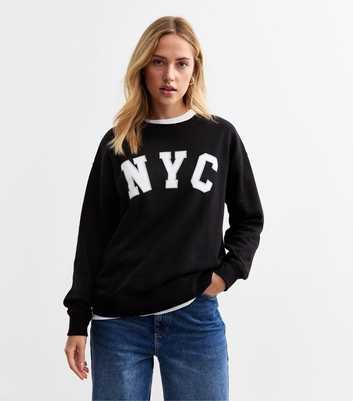 Black NYC Print Sweatshirt