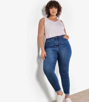 Apricot Curves Navy High Waist Skinny Jeans