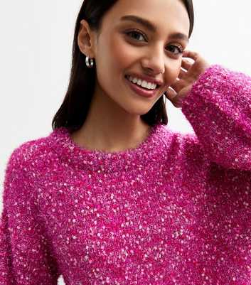 Sunshine Soul Bright Pink Tinsel Knit Jumper