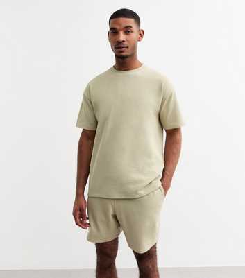 Stone Oversized Waffle Texture T-Shirt