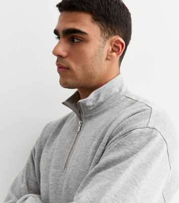 Grey Regular Quarter Zip Sweatshirt