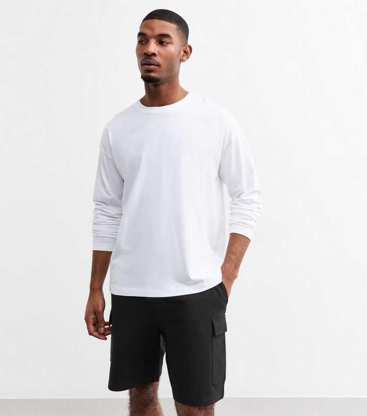 Black Regular Cargo Pocket Jersey Shorts
