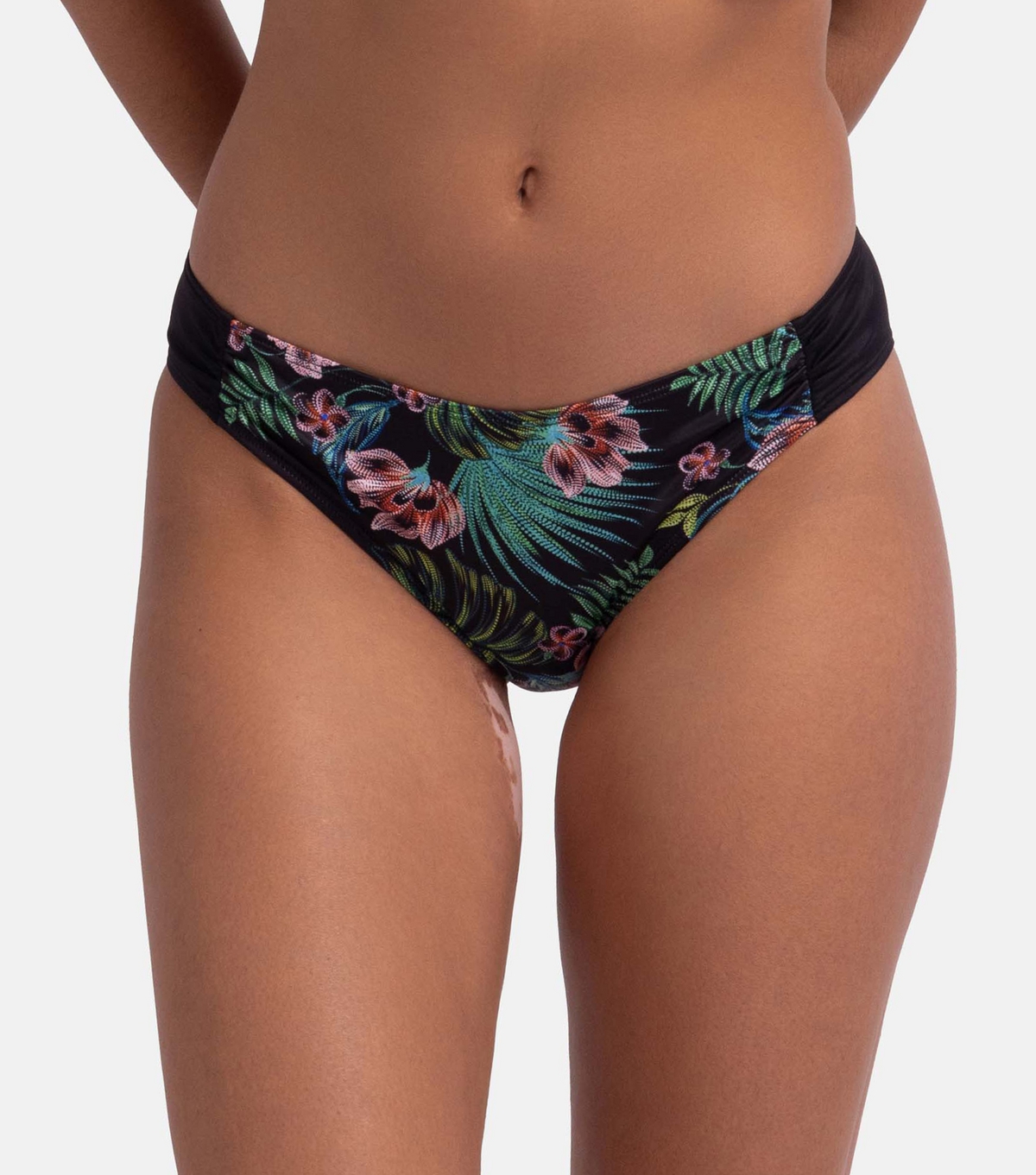 Women's Black Floral Print Low Rise Bikini Bottoms Dorina New Look