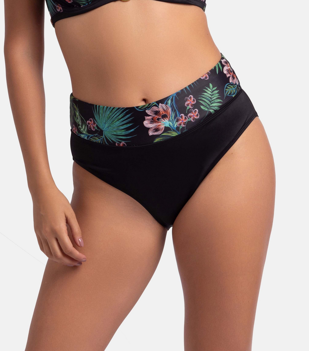 Women's Black Floral Print Hipster Bikini Bottoms Dorina New Look