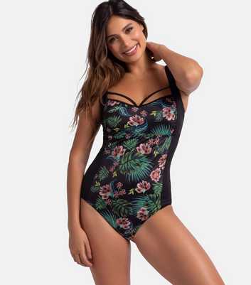 Dorina Black Floral Print Swimsuit