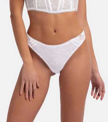 Dorina White Lace Thong