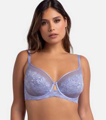 Dorina Blue Underwired Lace And Mesh Bra