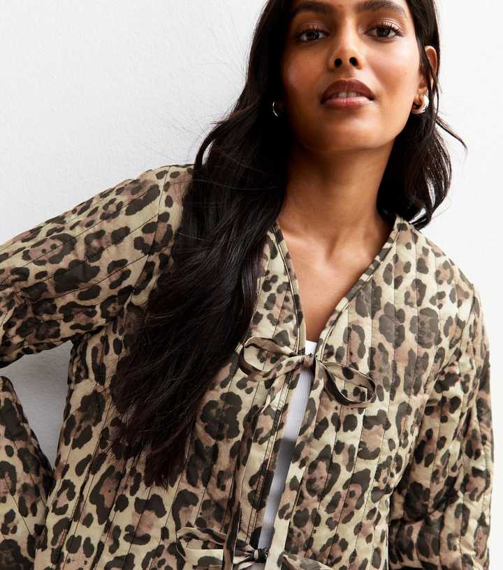 Brown Leopard Print Quilted Jacket | New Look
