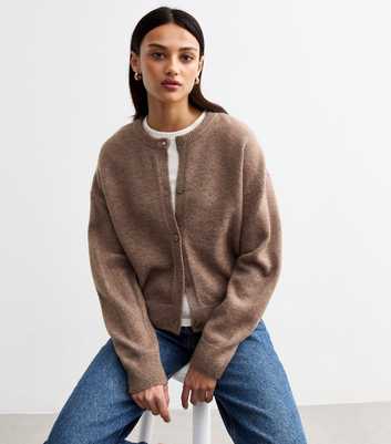 Mink Crew Neck Cardigan