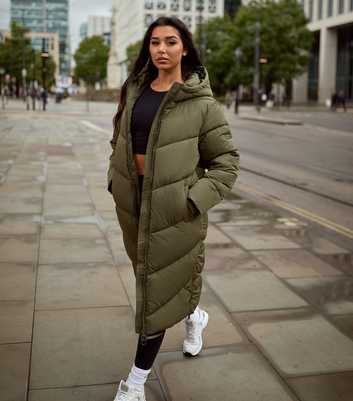 Gym King Khaki Longline Puffer Coat