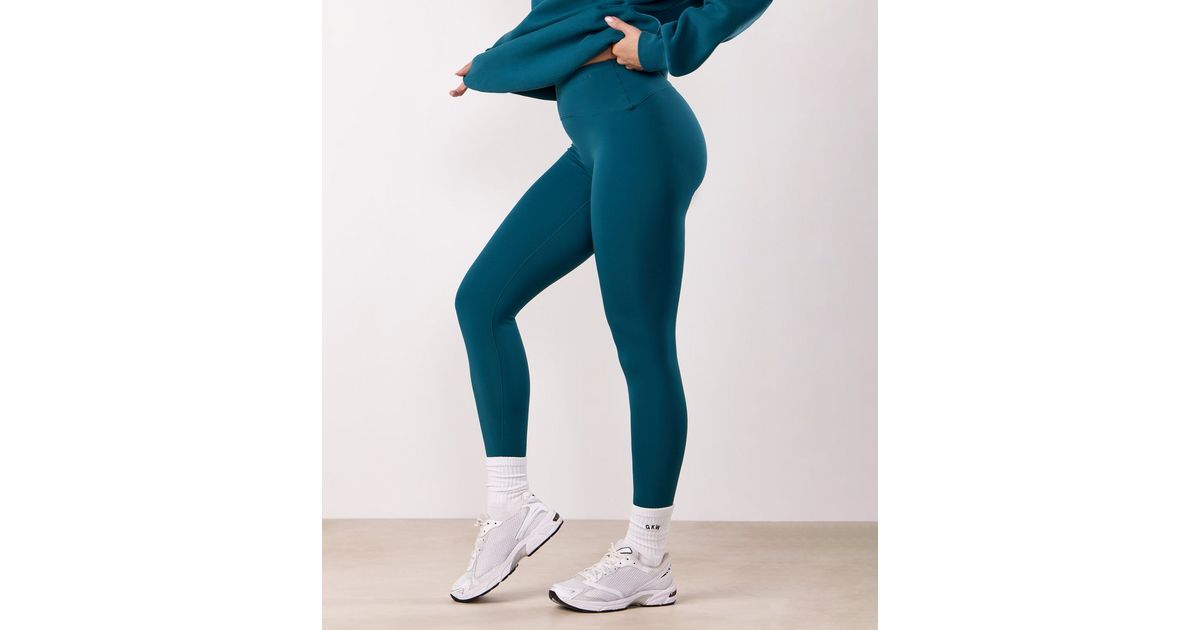 Gym King Teal Sculpting Seams Leggings New Look