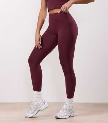 Gym King Burgundy Sculpting Seams Leggings 