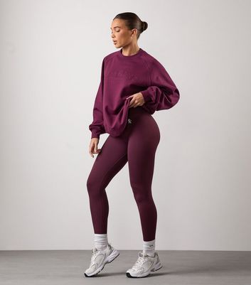 Gym King Burgundy Compose Oversized Sweatshirt New Look