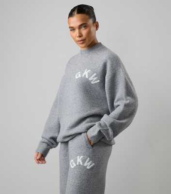 Gym King Grey Knit Logo Crew Neck Jumper