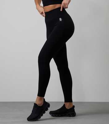 Gym King Black High Waisted Logo Leggings