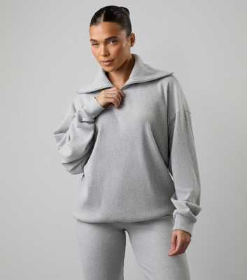 Gym King Grey Ribbed Quarter Zip Top