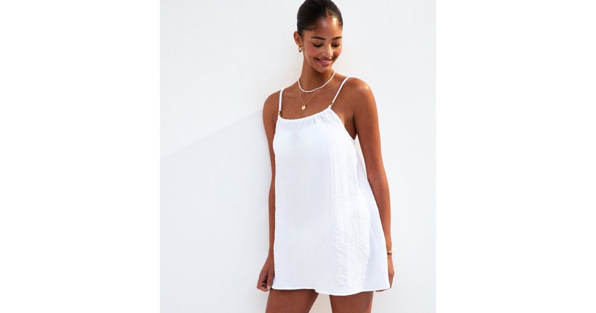 White Beaded Eclipse Mini Dress main image 1