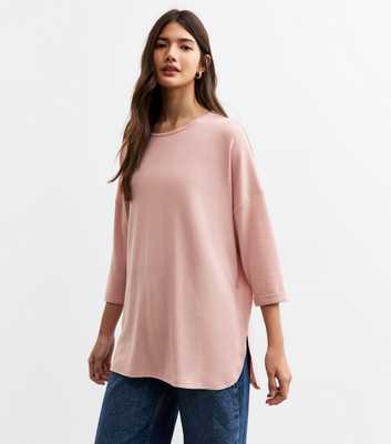 Pink Soft Touch Three Quarter Sleeve Top