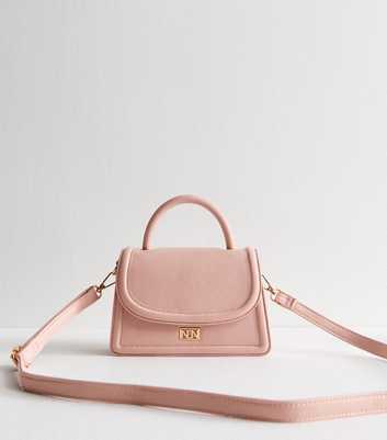 Pink Faux Leather Top Handle Bag