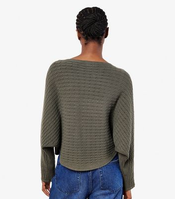 Apricot Khaki Cable Knit Batwing Jumper New Look