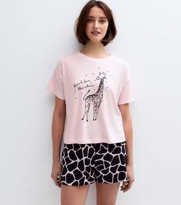 Light Pink Giraffe Print Pyjamas