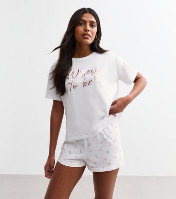 White Wifey To Be Short Pyjama Set