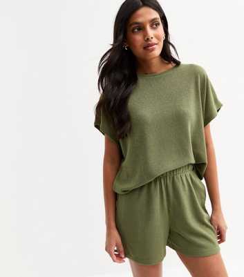 Olive Textured Relaxed Top