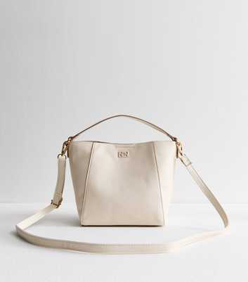 Cream Faux Leather Tote Bag