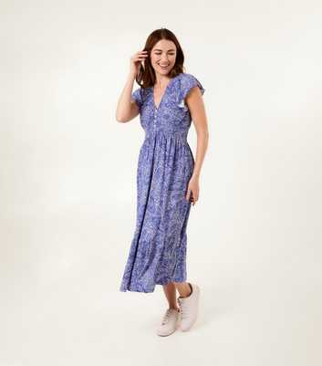 Blue Vanilla Mid Blue Floral Midi Dress
