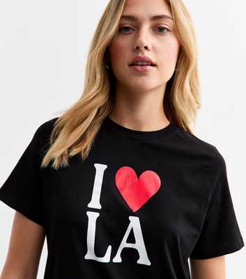 Black LA Print Jersey T-Shirt