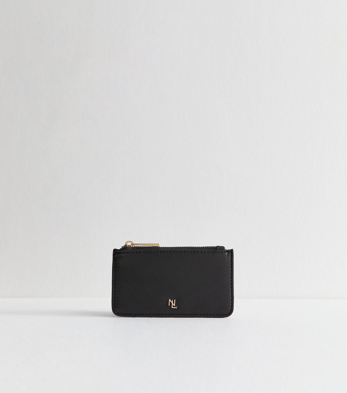 Black Faux Leather Zip Pocket Cardholder New Look