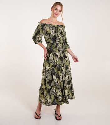 Blue Vanilla Green Bardot Maxi Dress