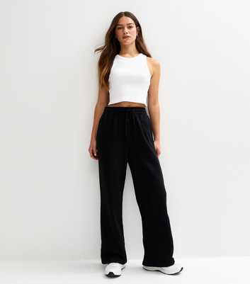 Petite Black Wide Leg Joggers