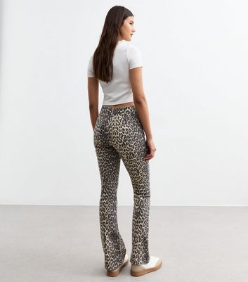 Leopard Bootcut Pants (KHAKI GRAY)