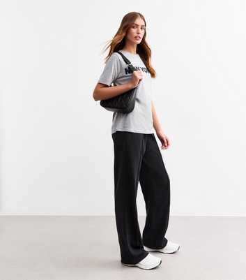 Tall Black Drawstring Wide Leg Joggers