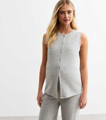 Maternity Grey Soft Touch Buttoned Waistcoat