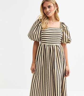 Petite Off White Striped Midi Dress