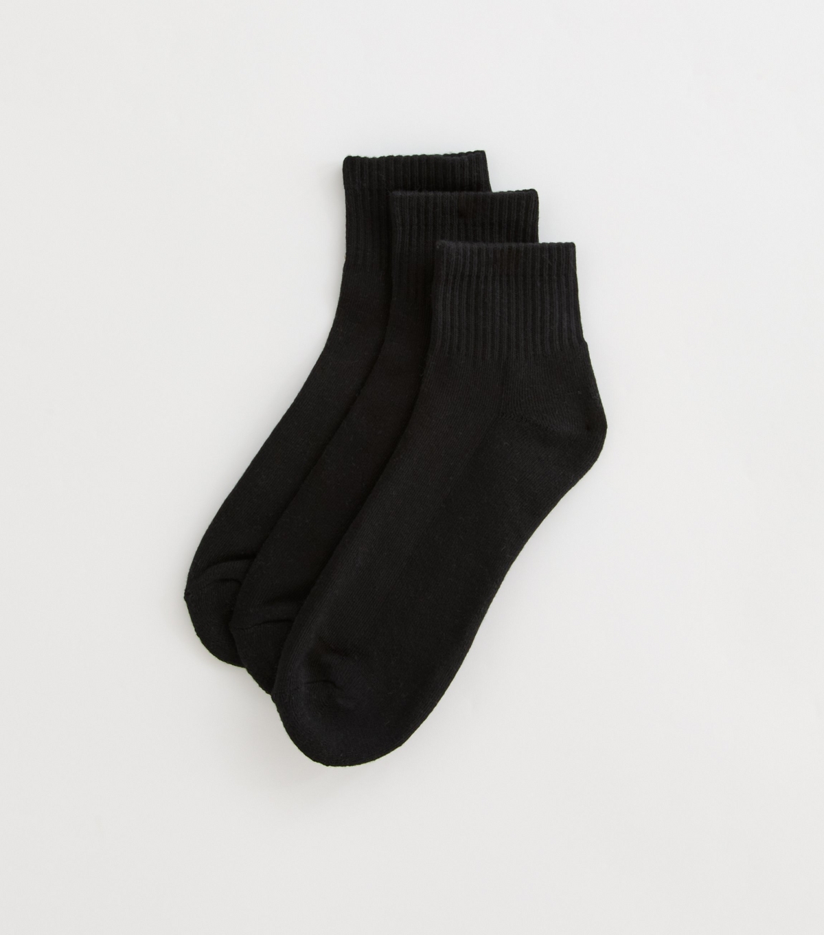 Men's Pack of 3 Black Ribbed Ankle Socks New Look