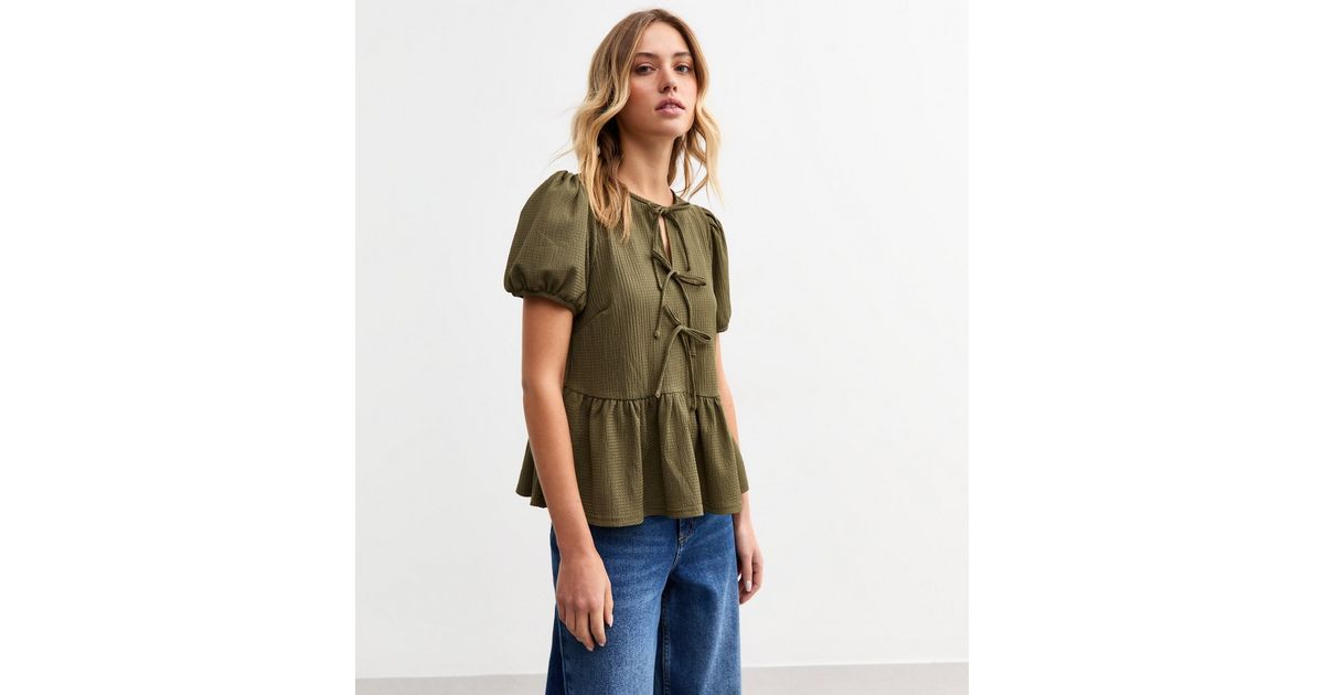 Smock Blouse Khaki Green