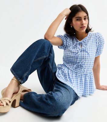 blue-gingham-tie-front-peplum-