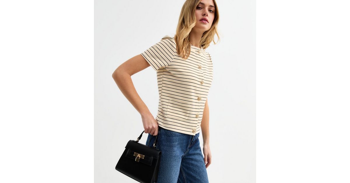 Textured Striped Cardigan - White main image 1