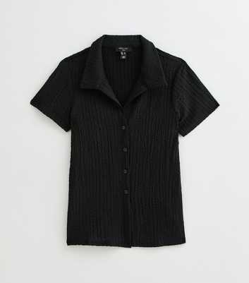 Tall Black Textured Short Sleeve Shirt
