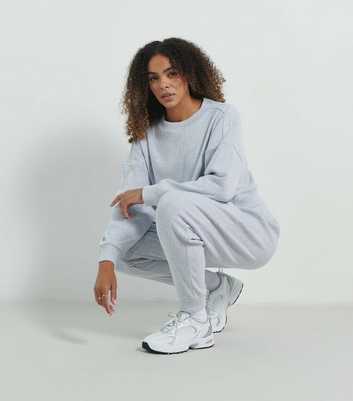 Rise by Zara McDermott Light Grey Chunky Knit Joggers